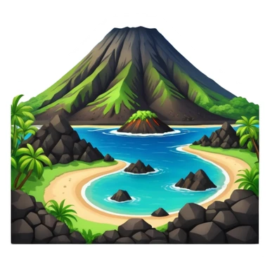 Hawaiian volcano scenery sticker