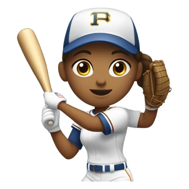 girl playing softball  sticker