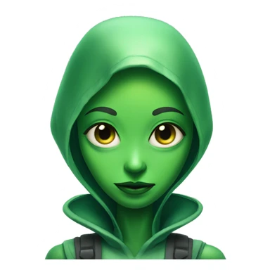 Green Alien Girl sticker