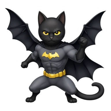 bat man cat heroic pose sticker