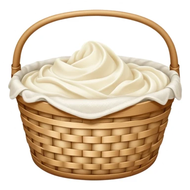 A basket of cream  laundry sticker