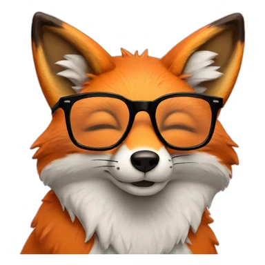 fox with glasses peace sign sticker