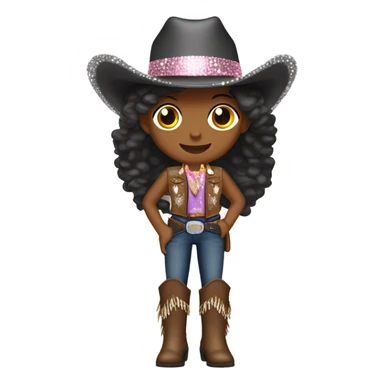Glitter cowgirl sticker