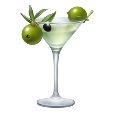 Clear martini with an olive sticker