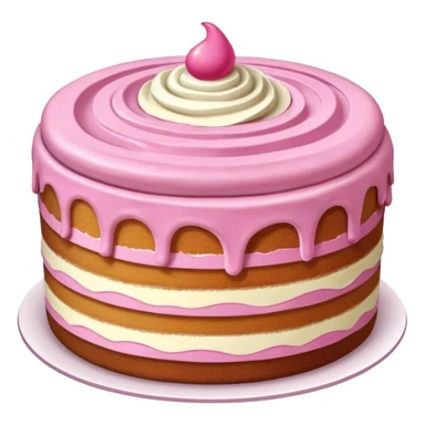 whole tiramisù cake topped with pink cream sticker