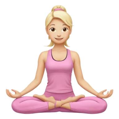 blonde yoga girl light pink clothes n sticker