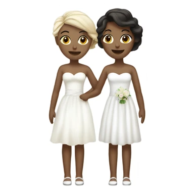 Lesbian wedding with two brunette white girls in white dresses  sticker