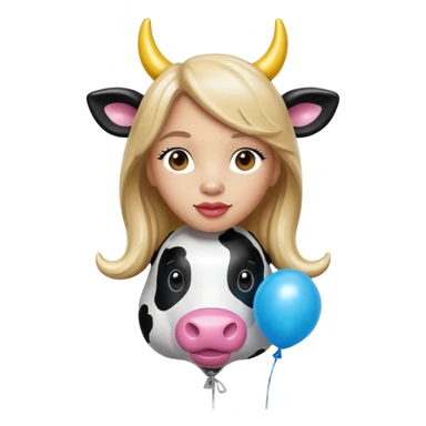   jeff koons style vinyl balloon girl cow sculpture  sticker
