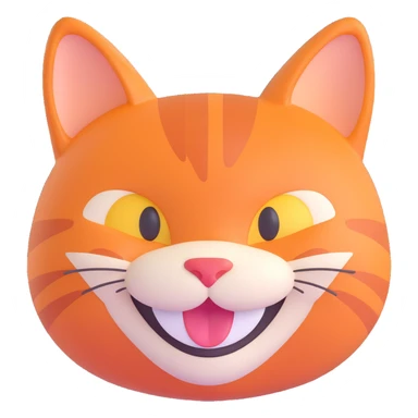 orange cat face smiling sticker