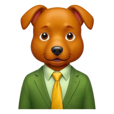 red dog with yellow tie,green shirt sticker