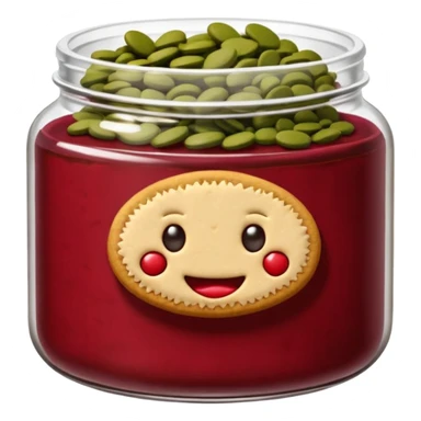Haz un emoji de un tarro de galletas Red Velvet con pepitas de chocolate blanco sticker