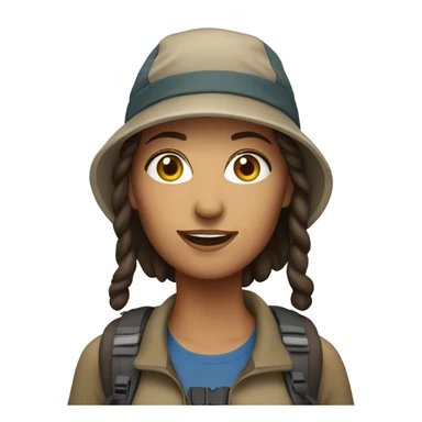 Brunette woman hiker  sticker