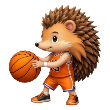hedgehog playing basketball sticker
