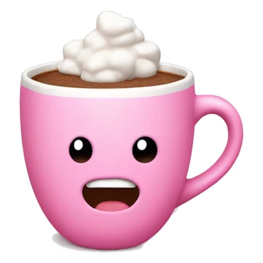 hot coco in pink heart mug sticker