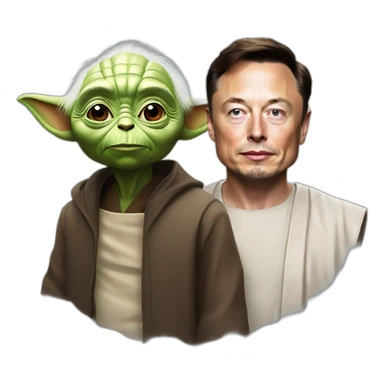 Elon musk and yoda sticker