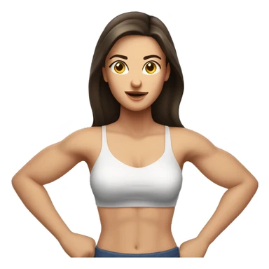 Woman large Back muscles, Caucasian woman, brunette sticker