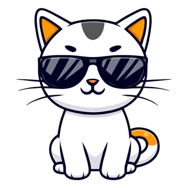 cool cat wearing stylish sunglasses sticker