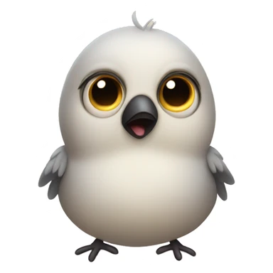 Adorable, teary eyed bird sticker