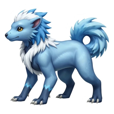 Icy scarf-covered glacial glistening glossy smooth soft flaky scaly furry hyper-realistic boreal Manectric-Absol-Luxray-Pyroar-Fakémon-fusion-animal-creature, full body  sticker
