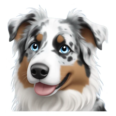 Blue Merle Australian shepherd black, grey and white and bright blue eyes sticker