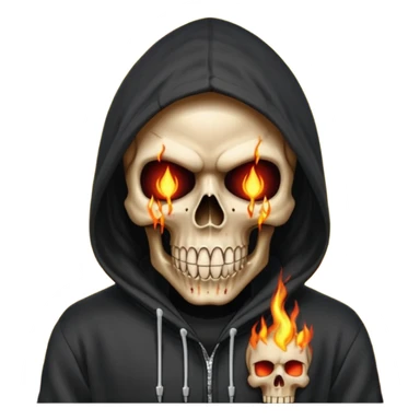 Bro I wanna skull with hoodie on the hoodie has to be on fire and I want matrix blood with the codes and weird numbers spilling out eyes and mouth almost give him a diamond grill in his mouth make it shinny where is the matrix symbols  sticker