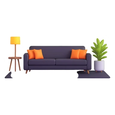 relaxing chill zone with comfy sofa and mood lighting sticker