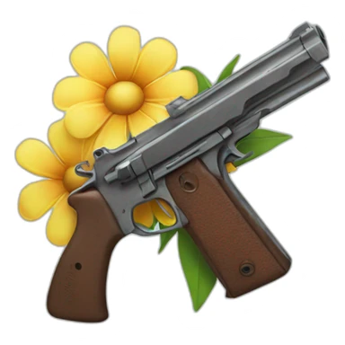 gun with a flower on the end sticker