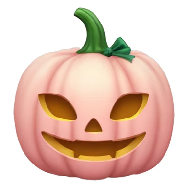 Light pink Pumpkin with a bow sticker