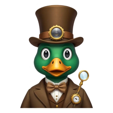 Create a steampunk mallard that has  a monocle glasses
 sticker
