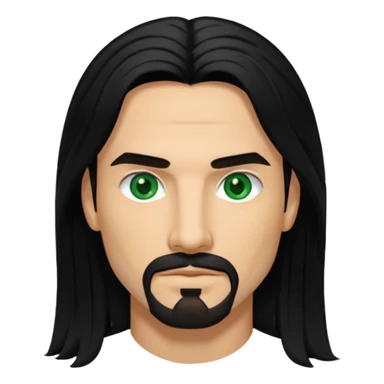Kevin Richardson with black long hair, green eyes sticker