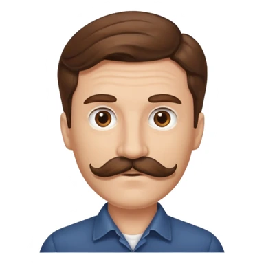 Wavy hair and mustache  sticker