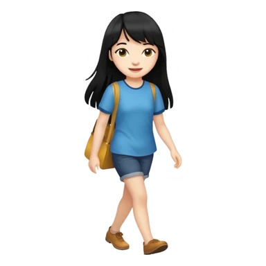 fringe black color long hair girl walking


 sticker