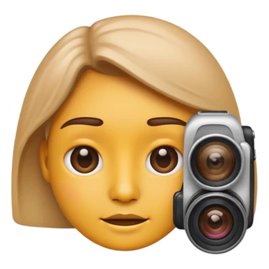 facial recognition emoji, a face with a camera or lens icon, apple emoji style sticker