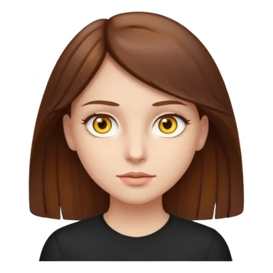 Una chica d Cabello café ojos amarillos piel clara  sticker