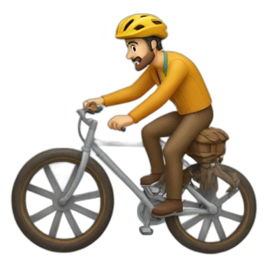 un leon manejando una bici sticker