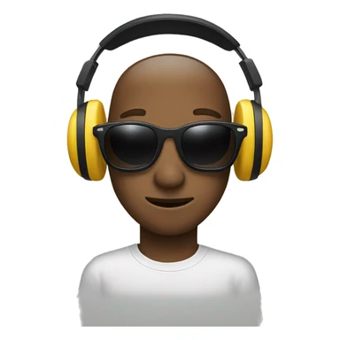 sunglasses emoji face wearing headphones sticker