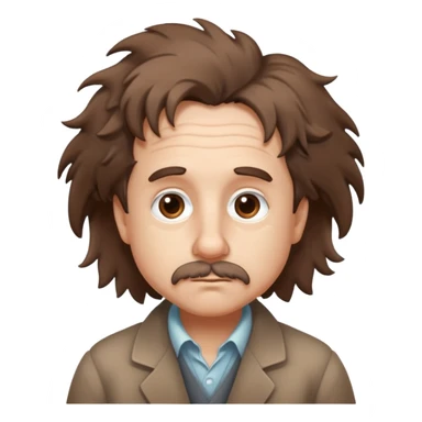 Einstein-like character with messy hair and a thoughtful expression sticker