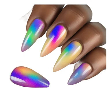 Multicolor aura nails sticker