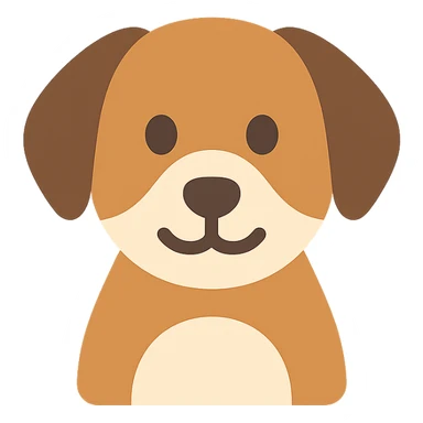 brown and white cartoon dog color icon sticker