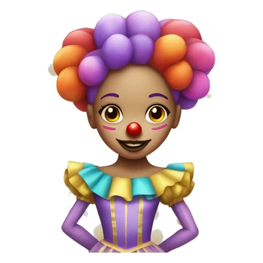 Ballerina dressed as a clown very colorful sticker