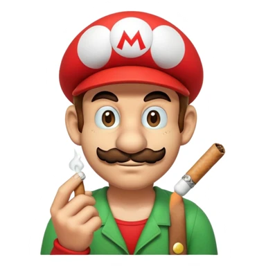 Stoned Mario with a joint sticker