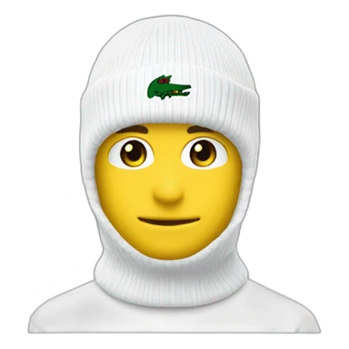 white boy lacoste balaclava with lacoste sticker
