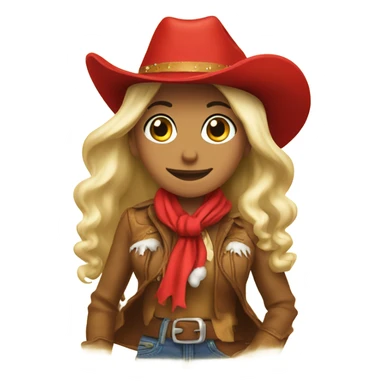 Red cowgirl Christmas  sticker