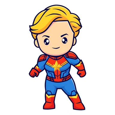 Captain Marvel superhero sticker