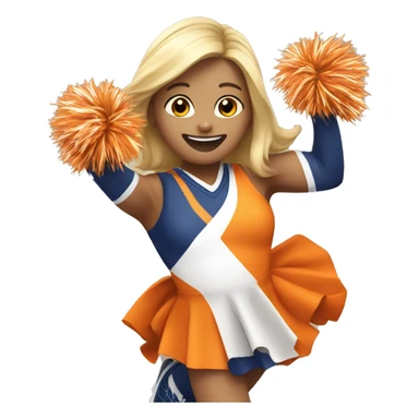 cheerleader cheering in orange colors sticker