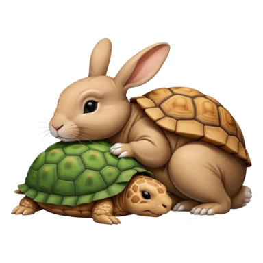  lapin et tortue qui dorme sticker