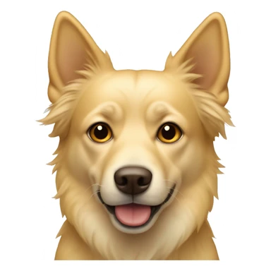light yellow dog, pointy ears, brown eyes, light brown nose sticker