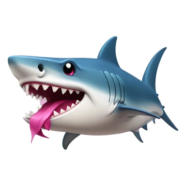 Tiburón con moño rosa sticker