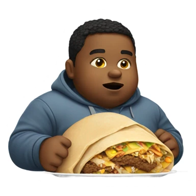 Fat kid eating burritos  sticker