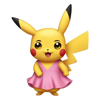 Pikachu in a pink dress sticker